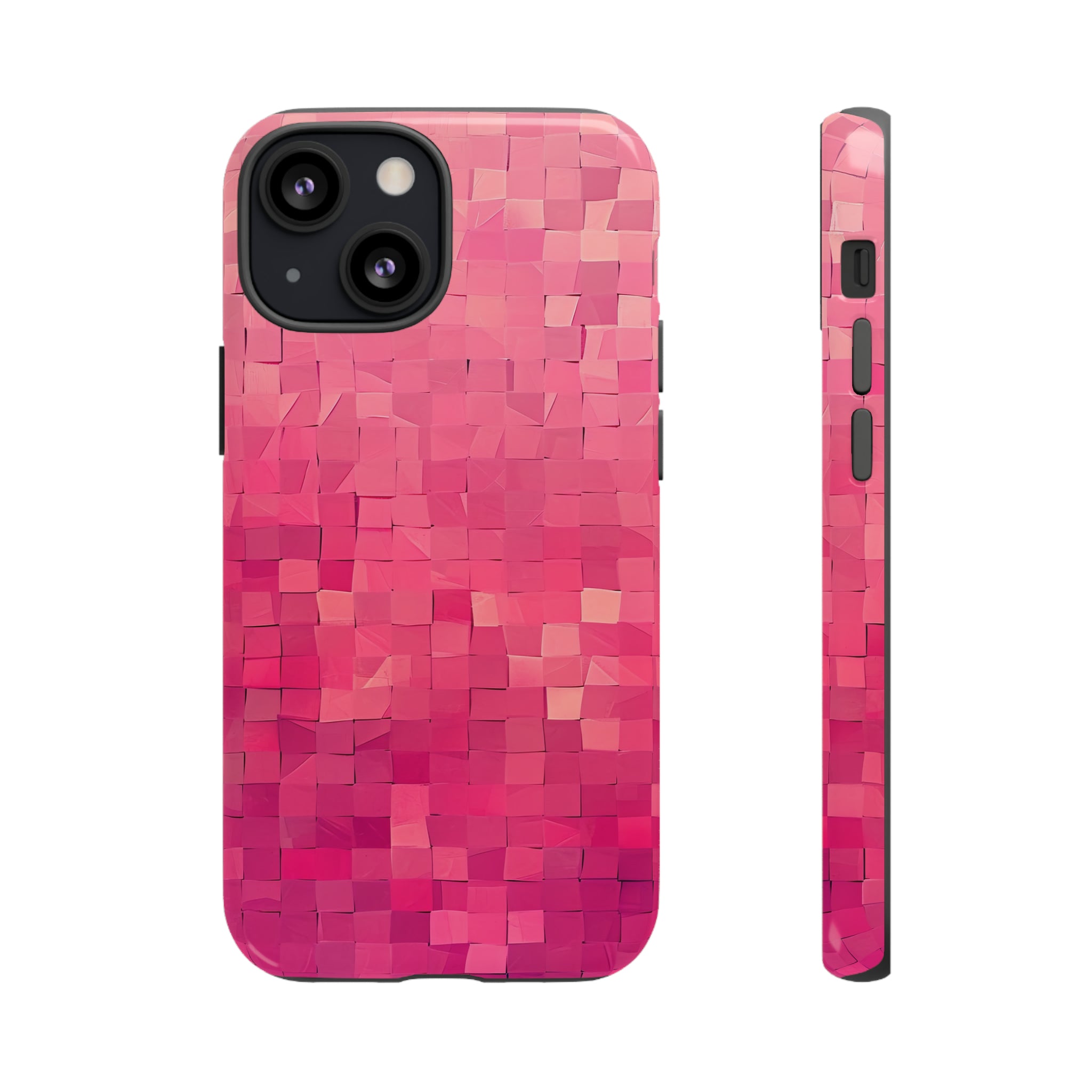 Pink Transition Squares - Protective Phone Case