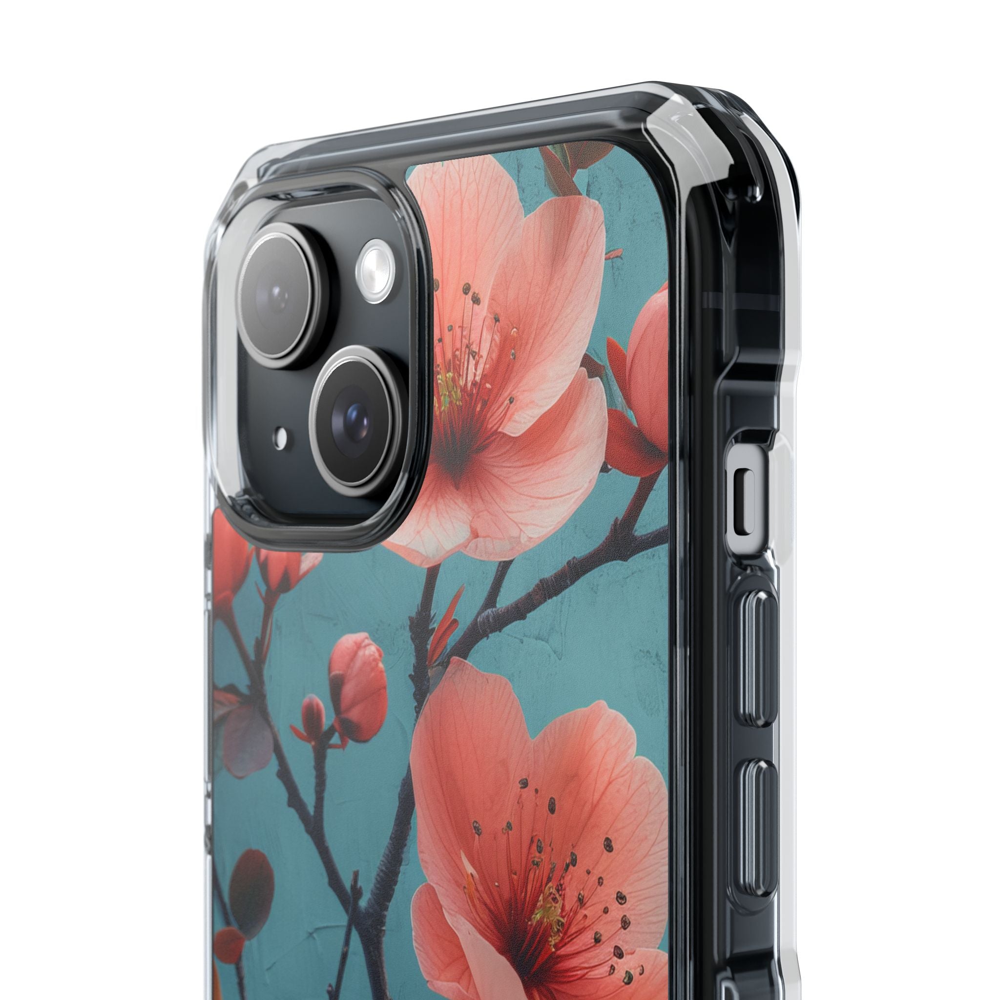 Floral Harmony Burst iPhone 15 - Clear Impact Phone Case