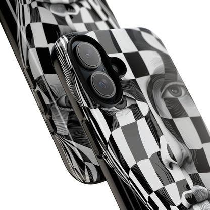 Checkerboard Face iPhone 16 Plus Case - Tough