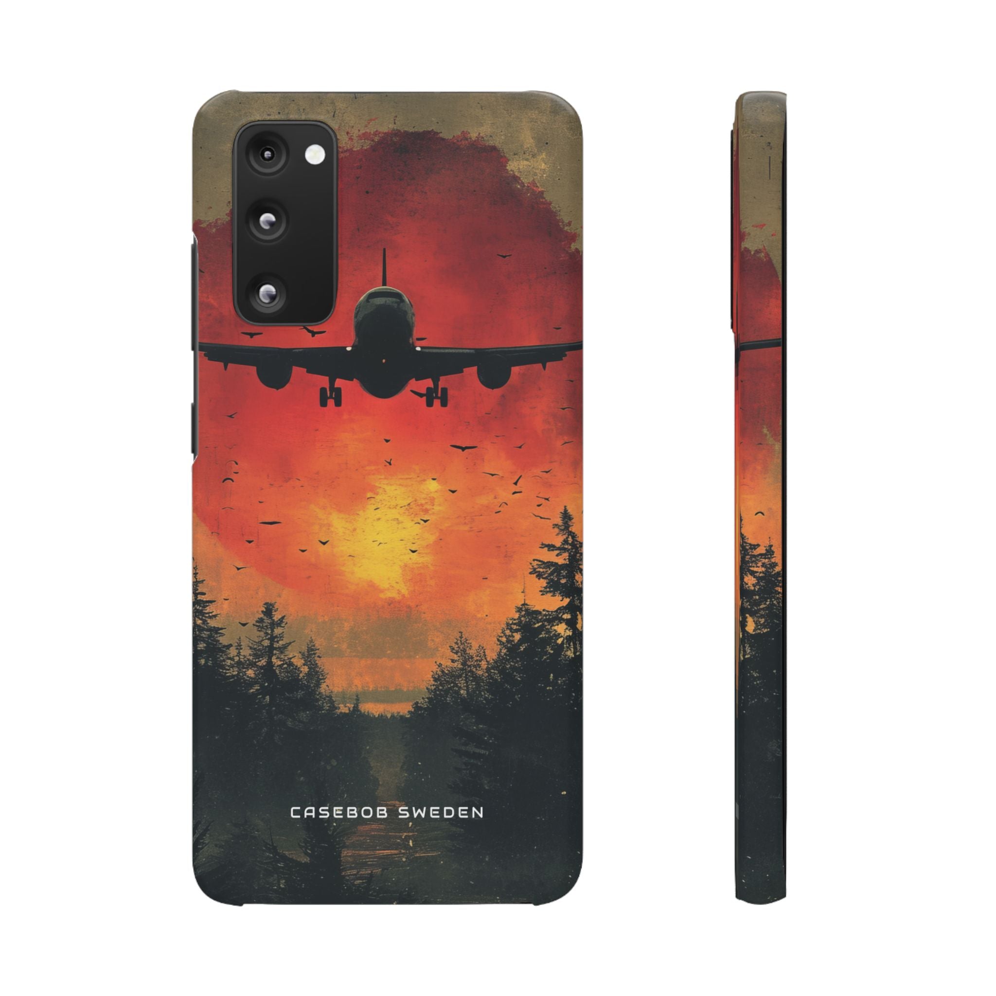 Vintage Sunset Airplane Silhouette Samsung S20 - Slim Phone Case