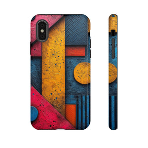 Neon Geometric Fusion - Protective Phone Case