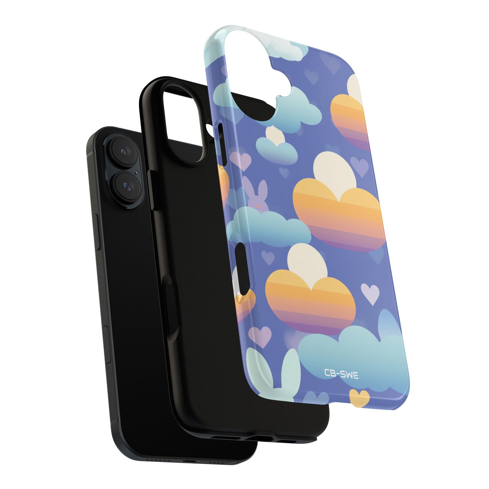 Bunnies Dance Among Clouds - iPhone Case