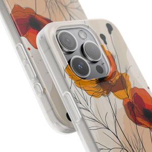 Fiery Floral Abstraction | Flexible Phone Case for iPhone