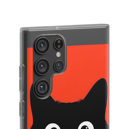 Peekaboo Cat Crimson Samsung S22 Ultra Case - Soft
