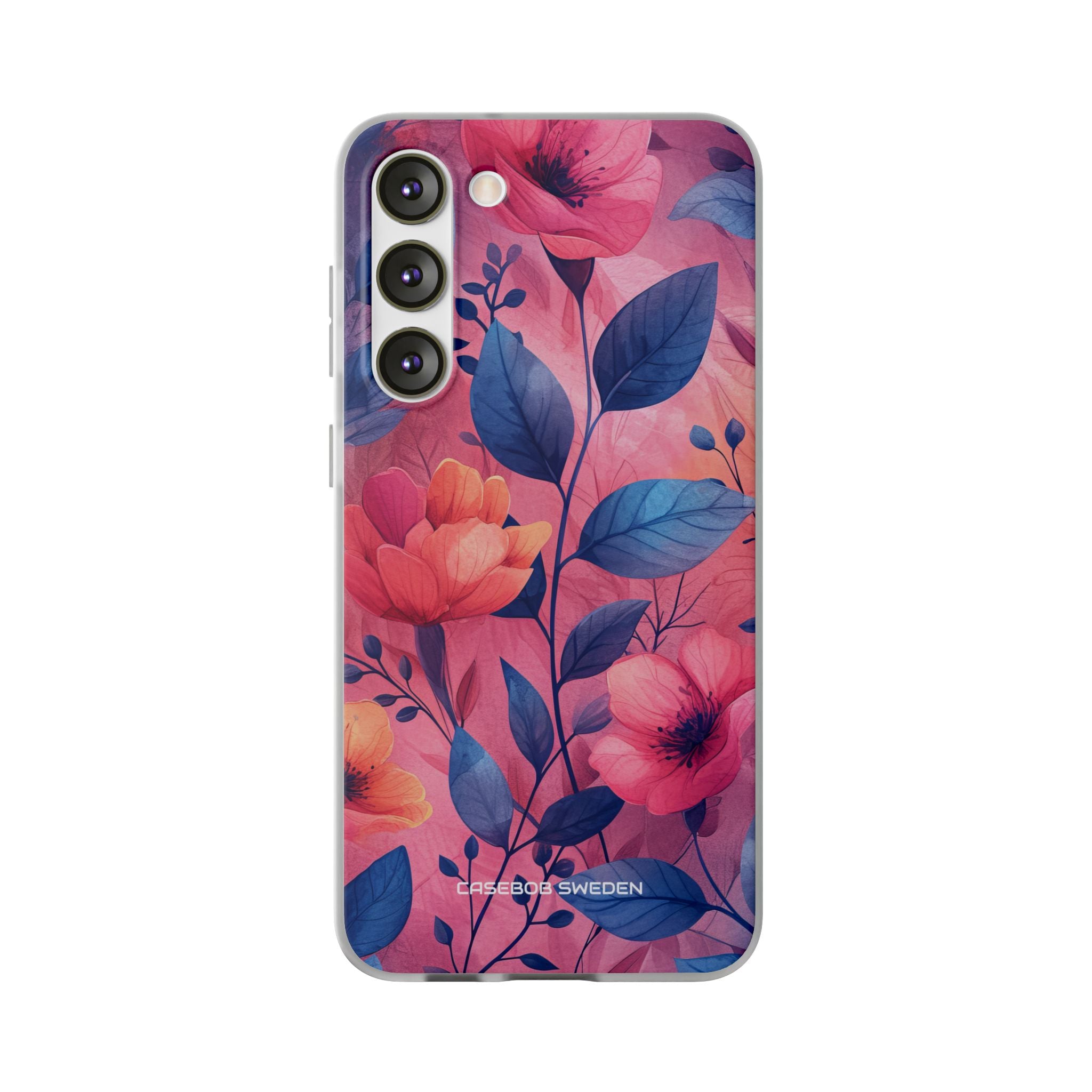 Pink Blue Floral - Flexi Samsung S23 Phone Case