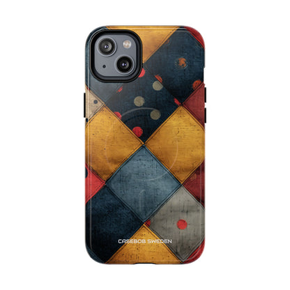 Blue Red Patchwork - Tough + MagSafe® iPhone 14 Phone Case