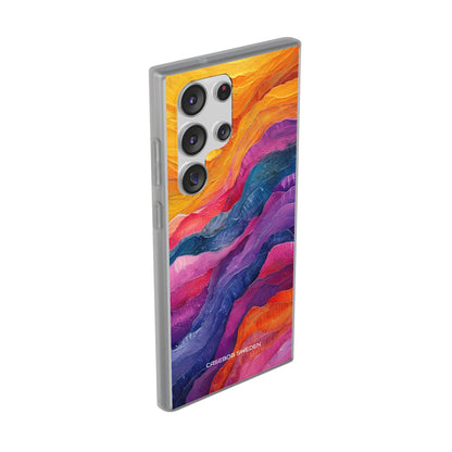 Vibrant Abstract Waves - Flexi Samsung S23 Phone Case