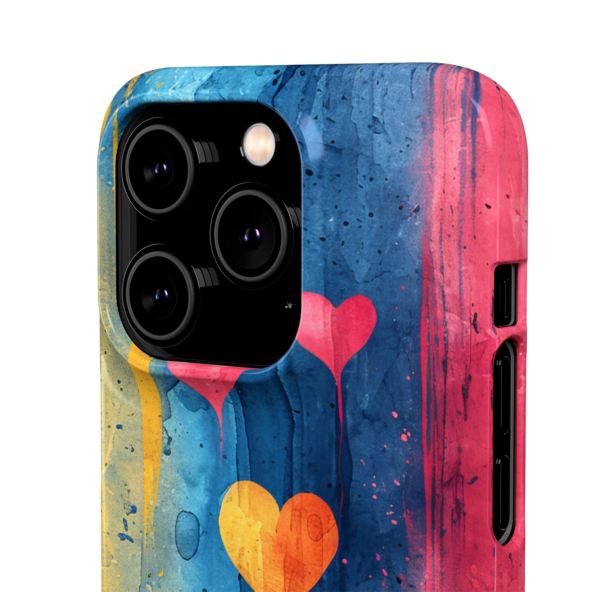 Hearts Watercolor Art - Slim iPhone 14 Phone Case