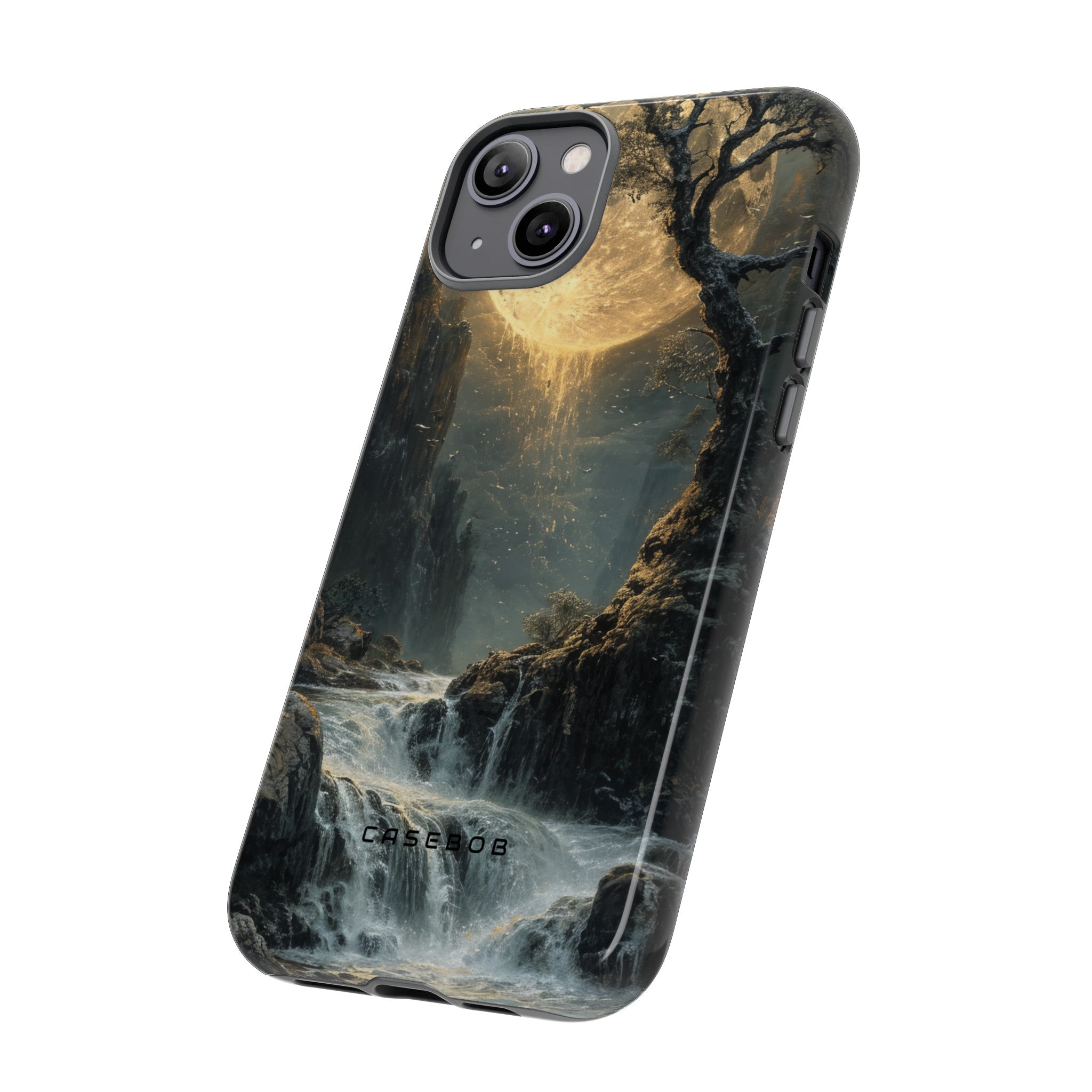 Moonlit Waterfall Silence - Protective Phone Case