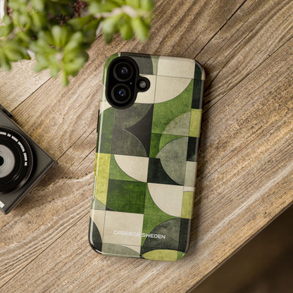 Green Geometric Harmony - Tough iPhone 16 Phone Case