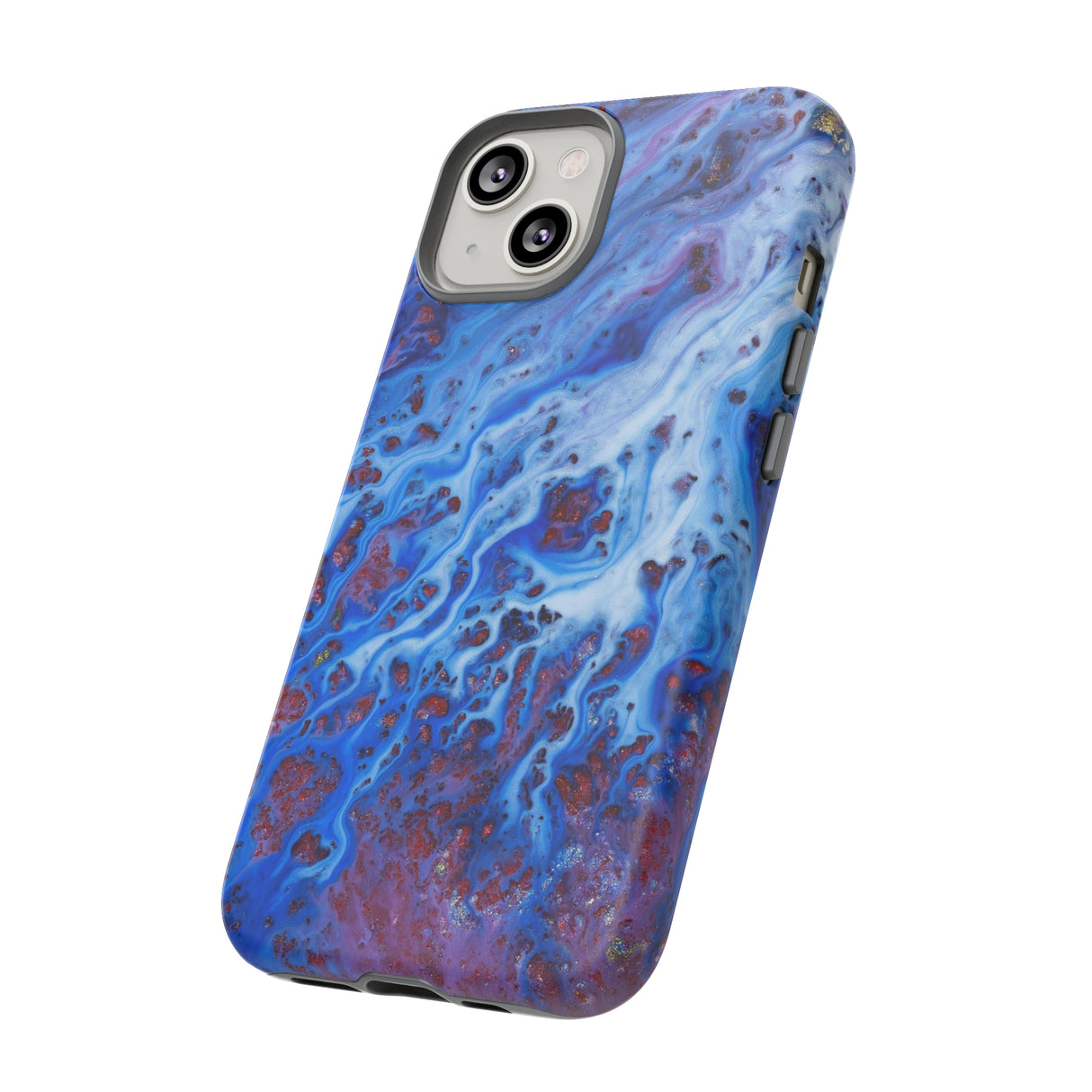 Ice Blue River Ink Art iPhone Case (Protective) Phone Case