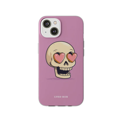Heart Eyed Skull iPhone 14 Case - Soft