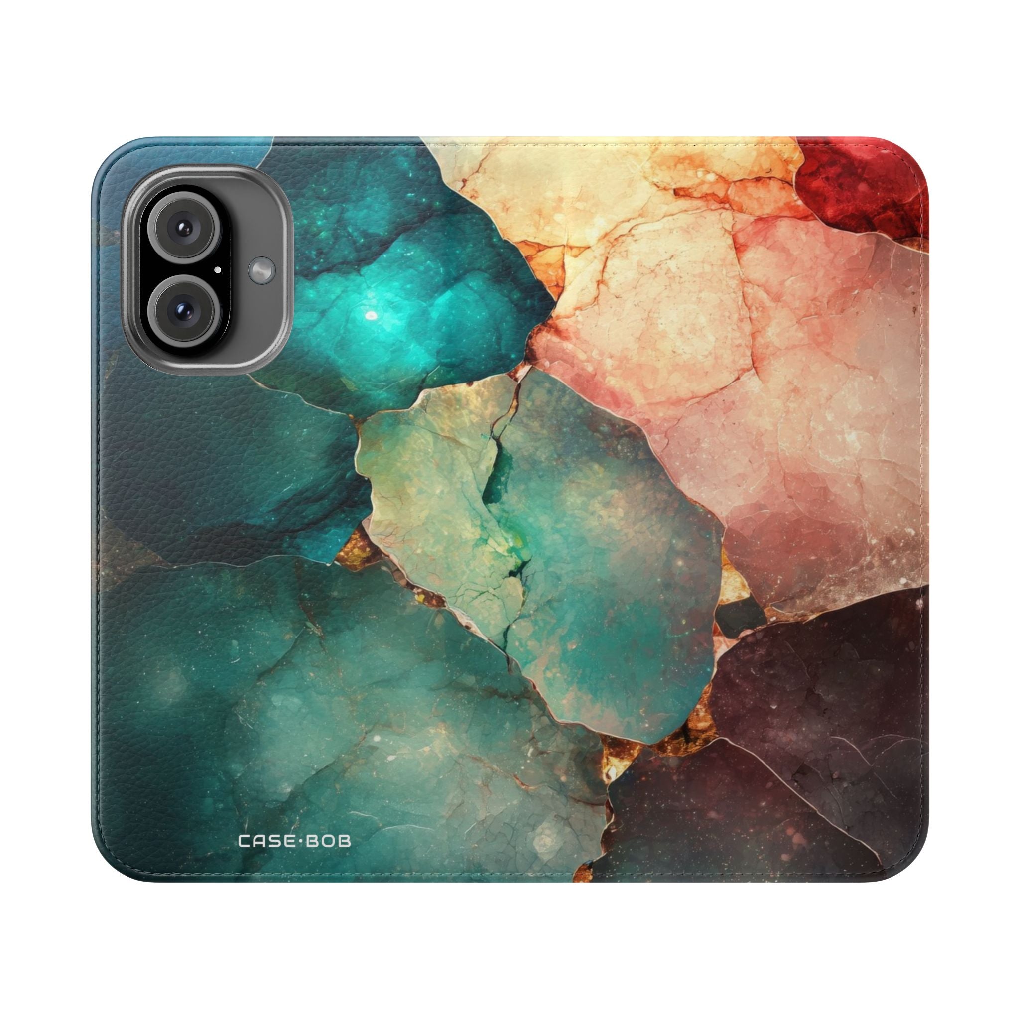 Fractured Gemstone Teal - iPhone 16  Case - Wallet