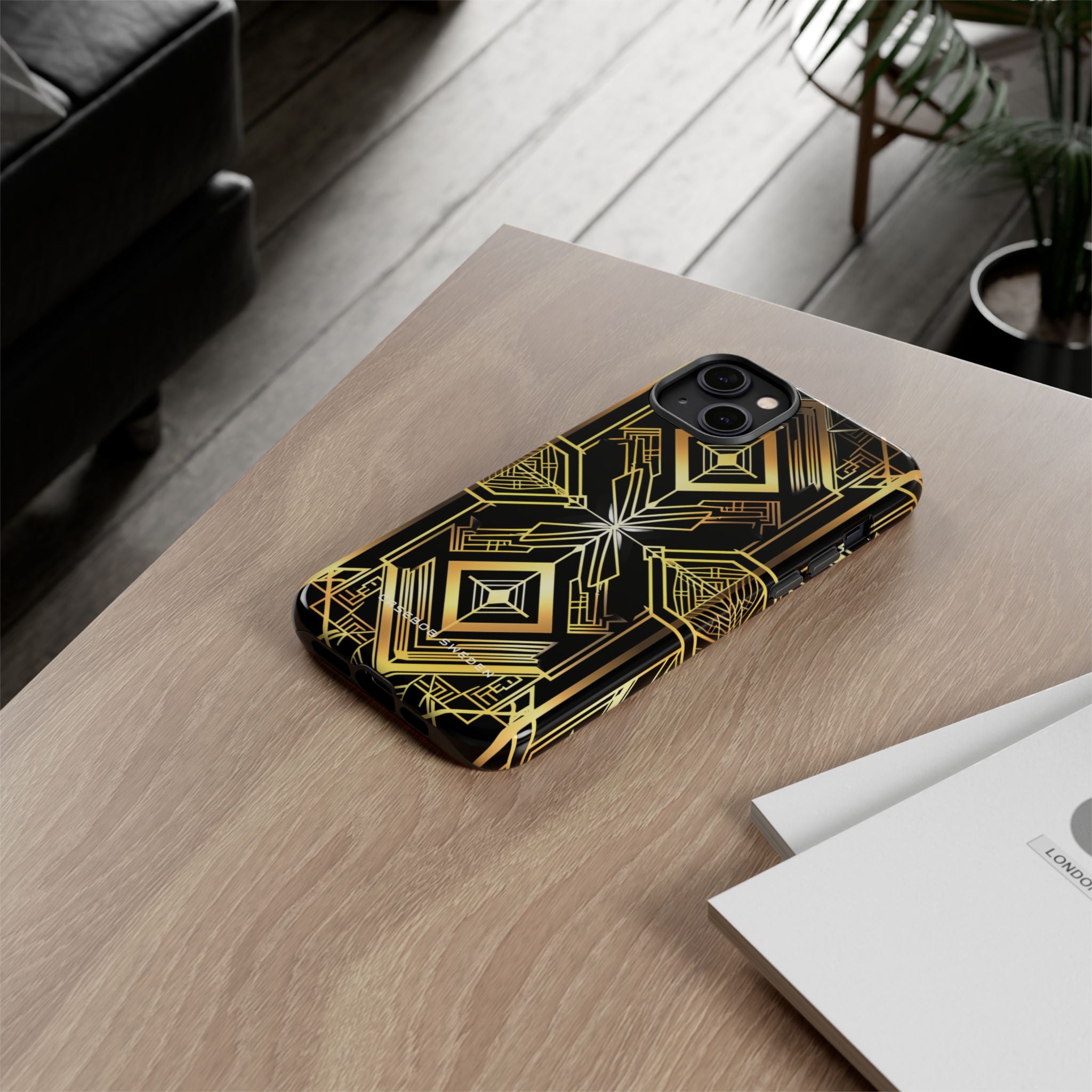 Golden Geometric Opulence iPhone 14 - Tough Phone Case