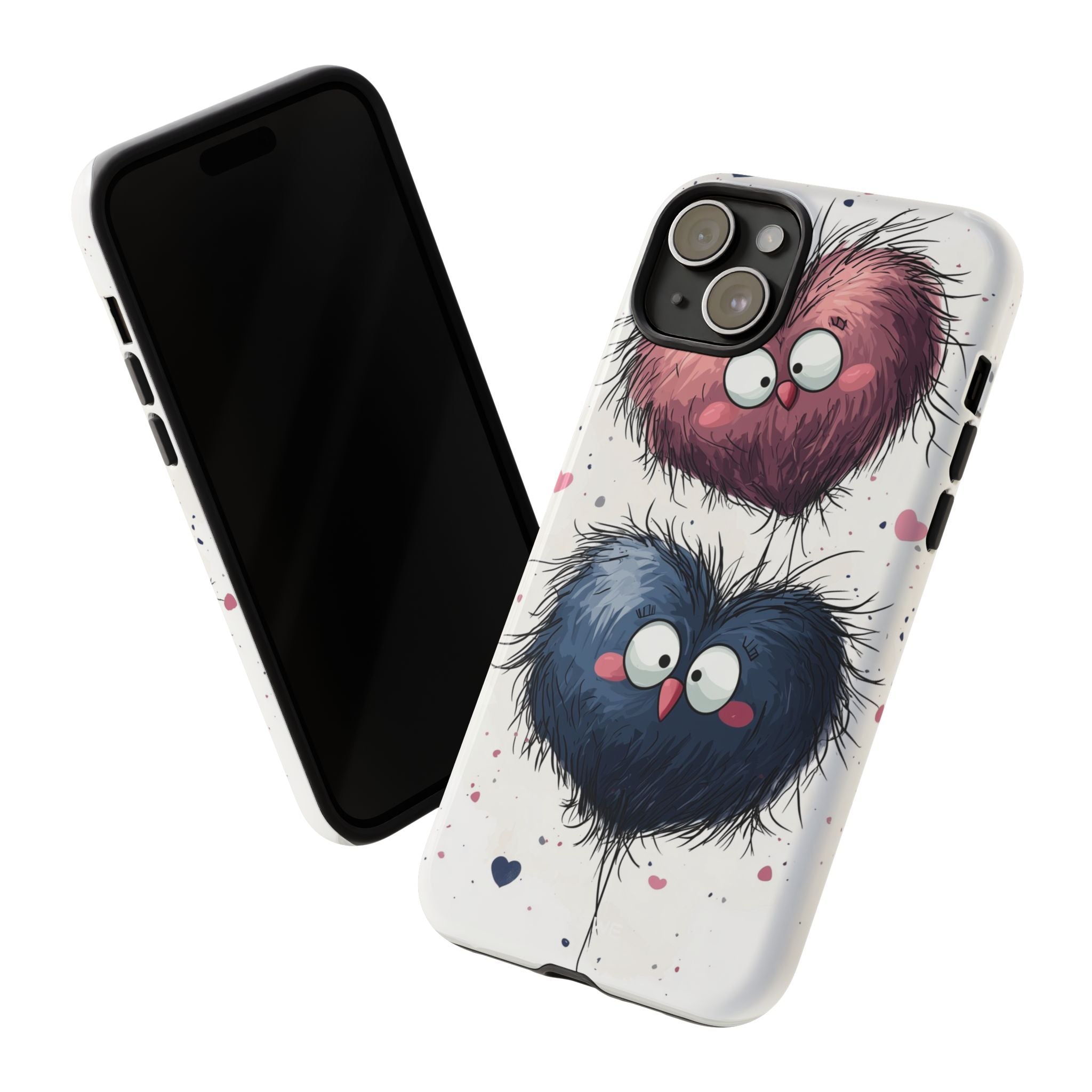 Fluffy Hearts Embrace - iPhone Case