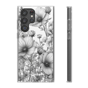 Monochrome Flora | Flexible Handyhülle für Samsung Galaxy