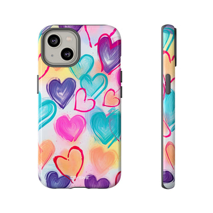 Hearts Dance Playfully - iPhone Case