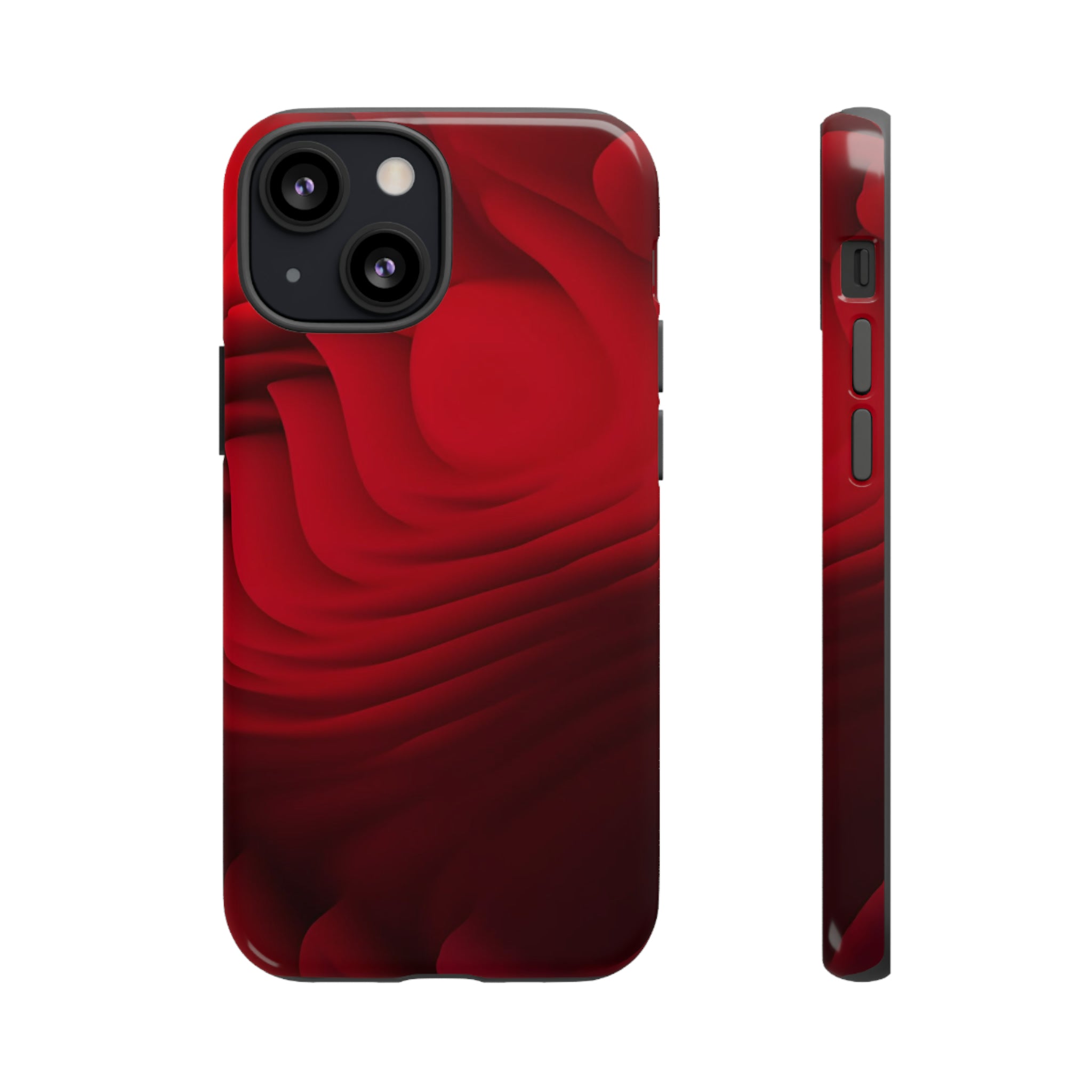 Red Center Waves - Protective Phone Case