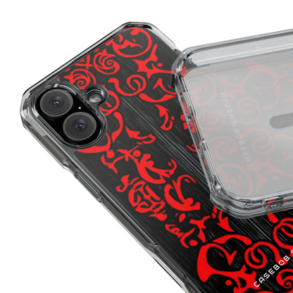 Gothic Crimson Symmetry iPhone 16 - Clear Impact Phone Case