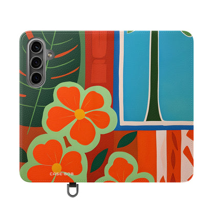 Orange Blossom Mosaic - Samsung S24 Cover - Wallet