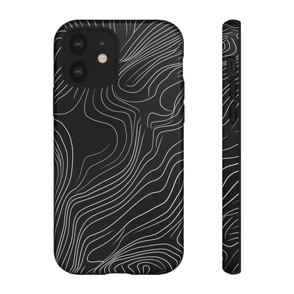 Mancho Grey Lines Abstract Case - Protective Phone Case