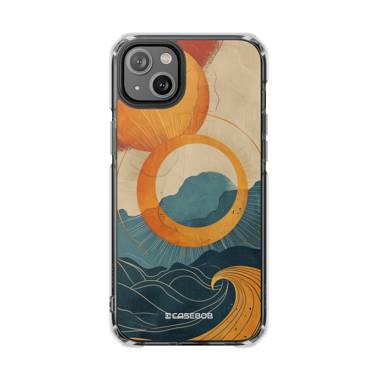 Retro Wave Dynamics - Phone Case for iPhone (Clear Impact - Magnetic)