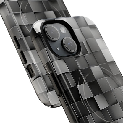 Monochrome Cube Depth iPhone 15 - Tough+