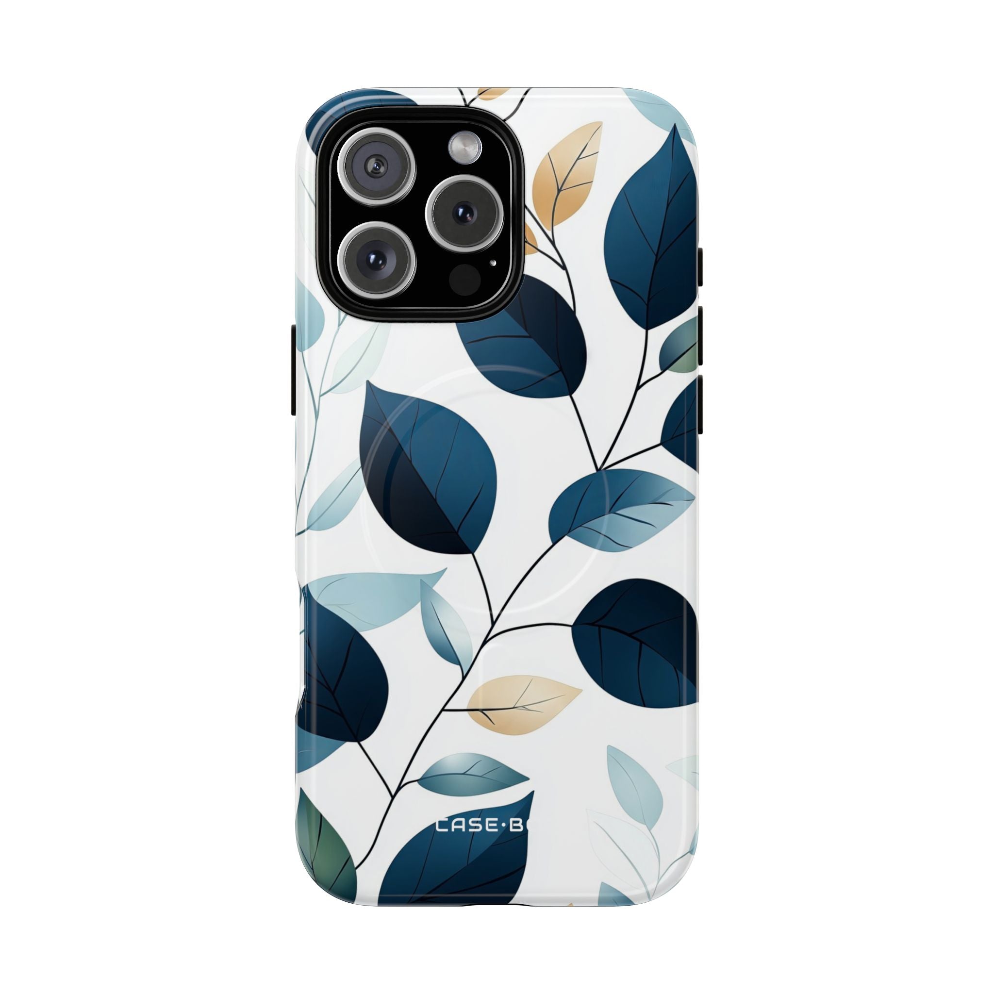 Navy Leaf Veins iPhone 16 Pro Max Case - Tough+