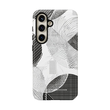 Geometric Monochrome Flow Samsung S24 - Tough Phone Case