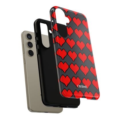 Red Heart Dark Gray Diamonds Seamless Samsung S24 - Tough