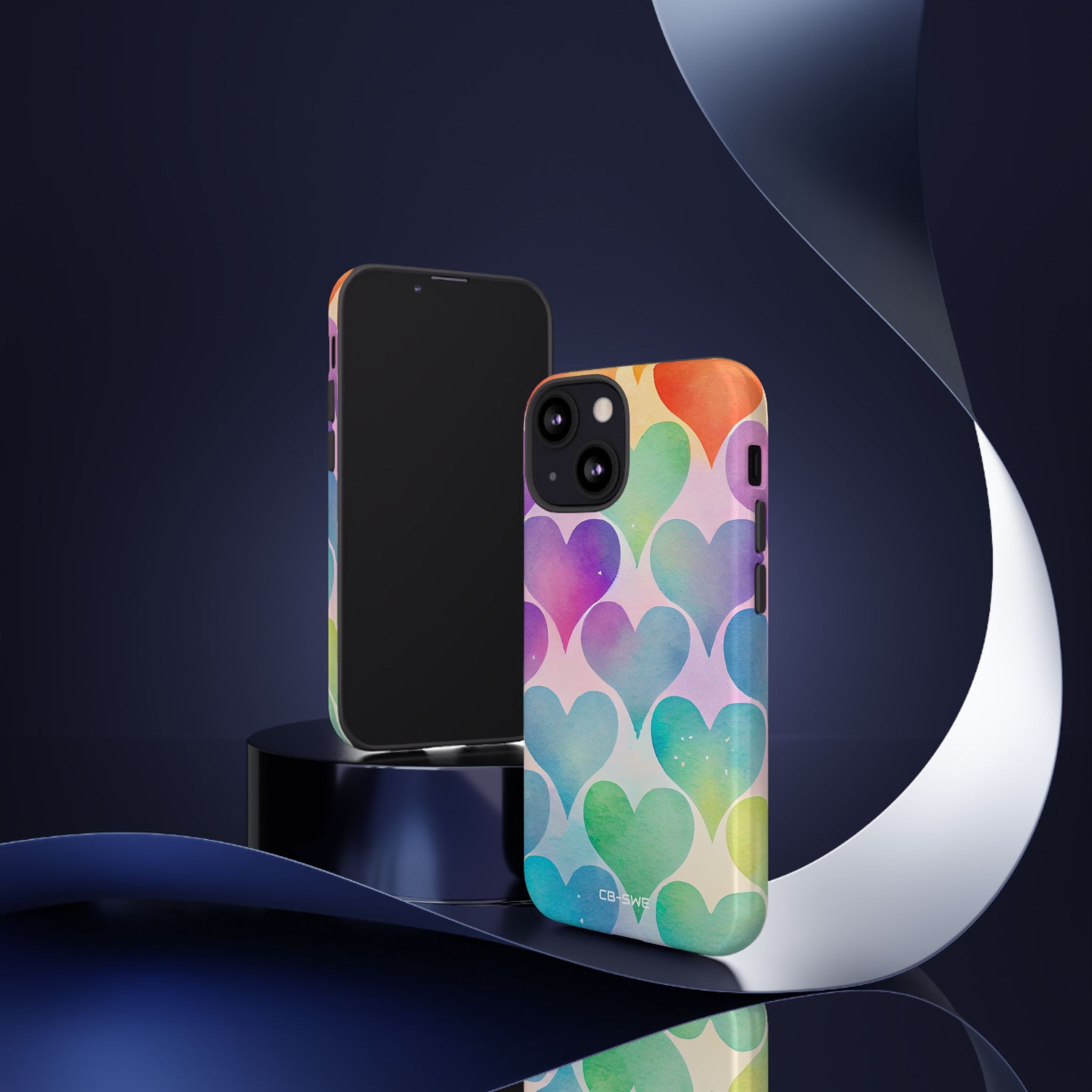 Watercolor Heart Symphony - iPhone Case