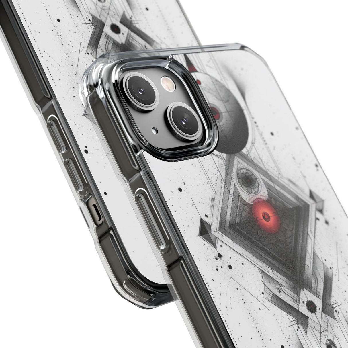 Red Geometry Harmony - Phone Case for iPhone (Clear Impact - Magnetic)