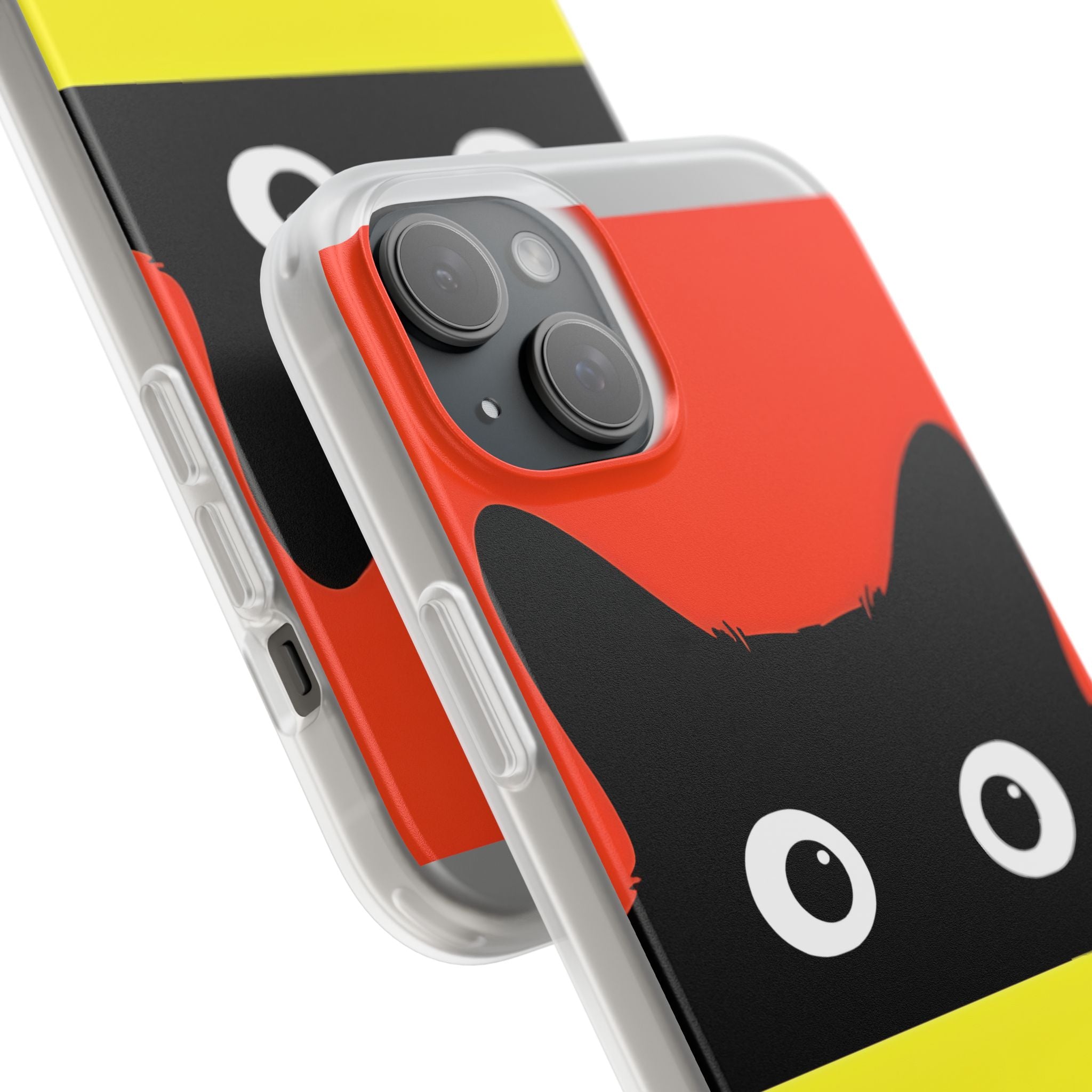 Peekaboo Cat Crimson iPhone 15 Plus Case - Soft