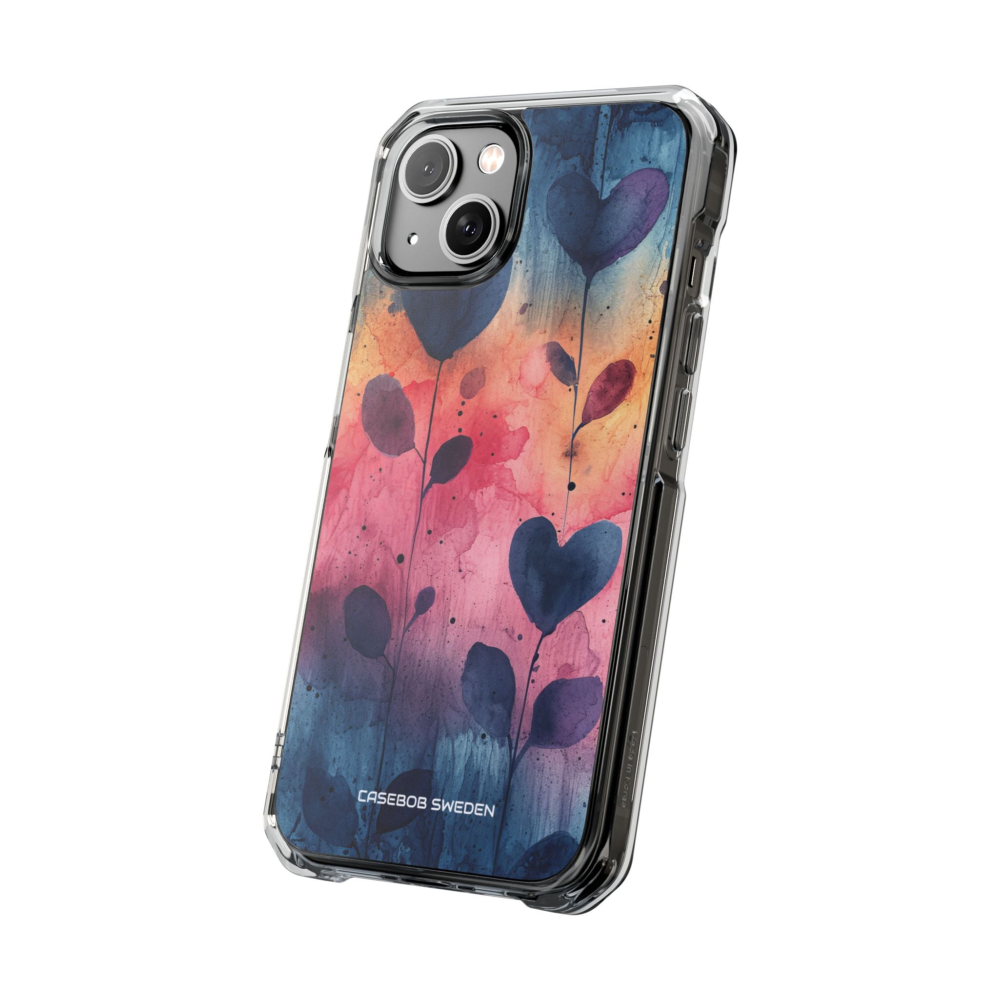 Watercolor Heart Art - Clear Impact iPhone 14 Phone Case