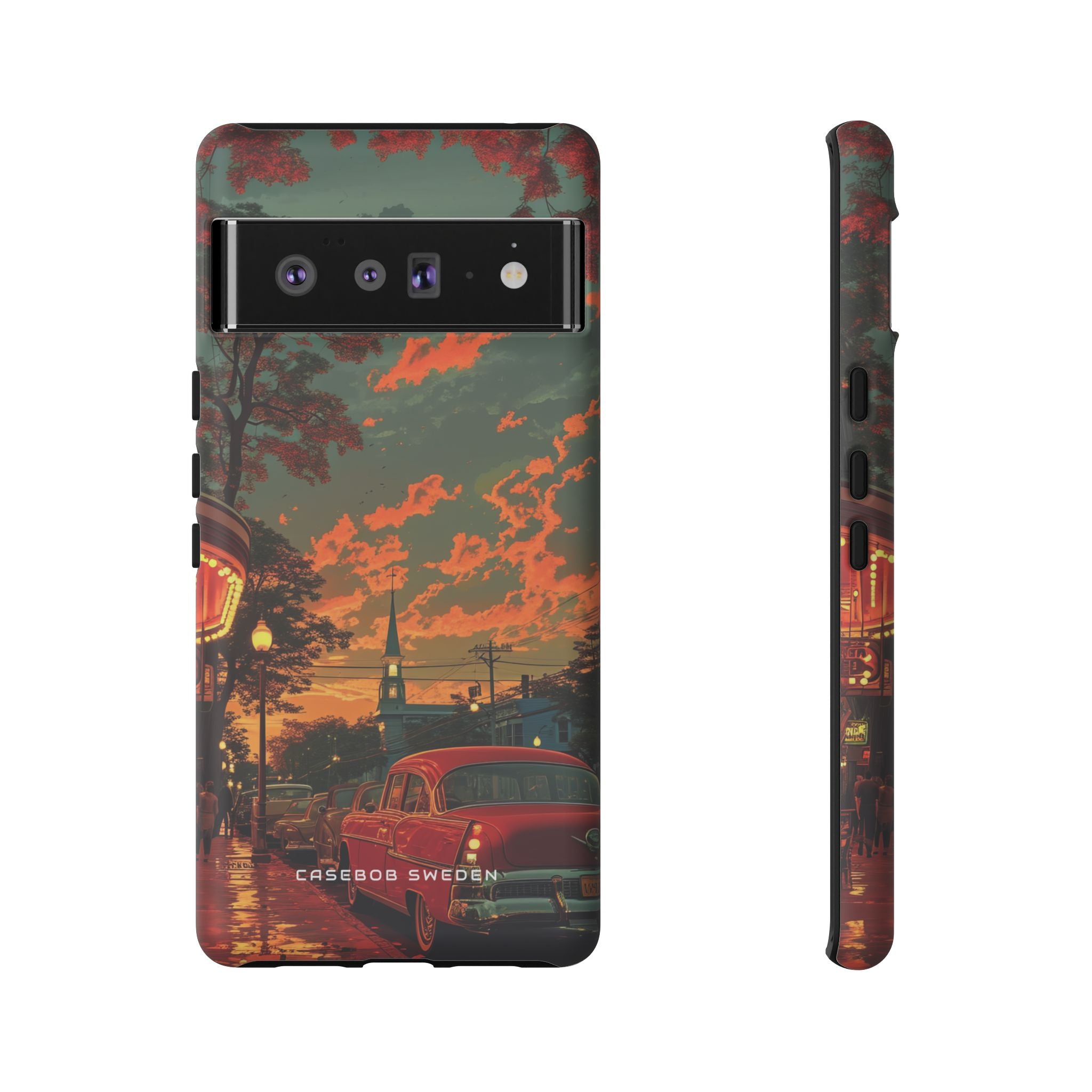 Mid-Century Nostalgia Streetscape Google Pixel 6 - Tough Phone Case