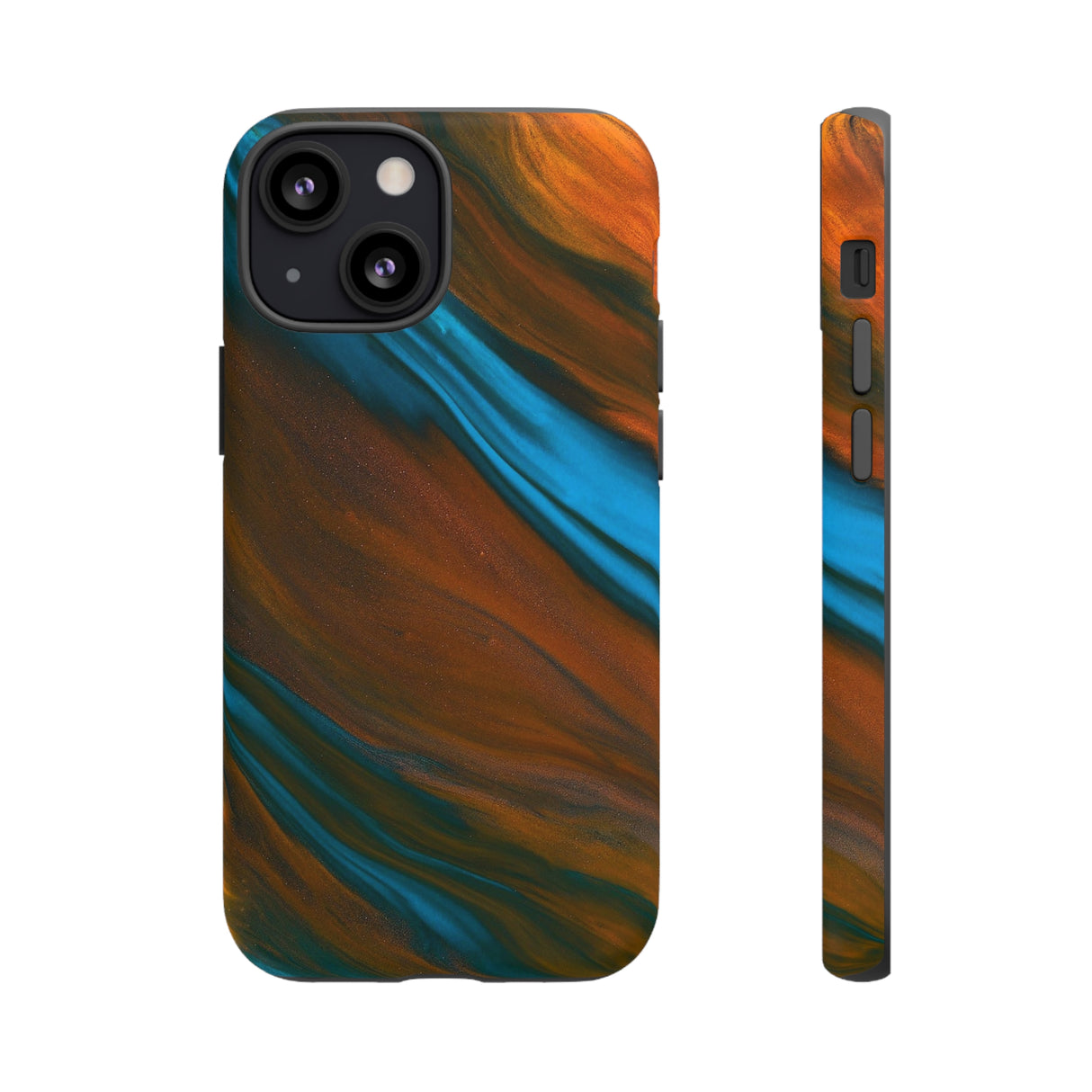 Orange Swipes Ink Art iPhone Case (Protective) iPhone 13 Mini Matte Phone Case