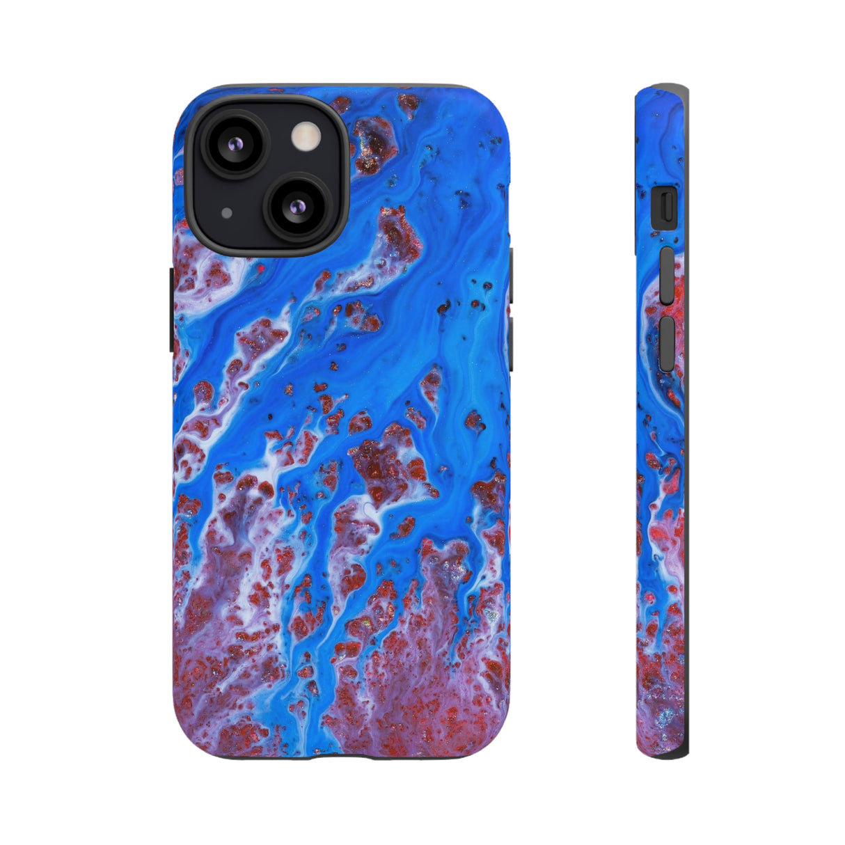 Bright Blue Ink Art iPhone Case (Protective) iPhone 13 Mini Matte Phone Case