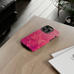 Pink Transition Squares - Protective Phone Case