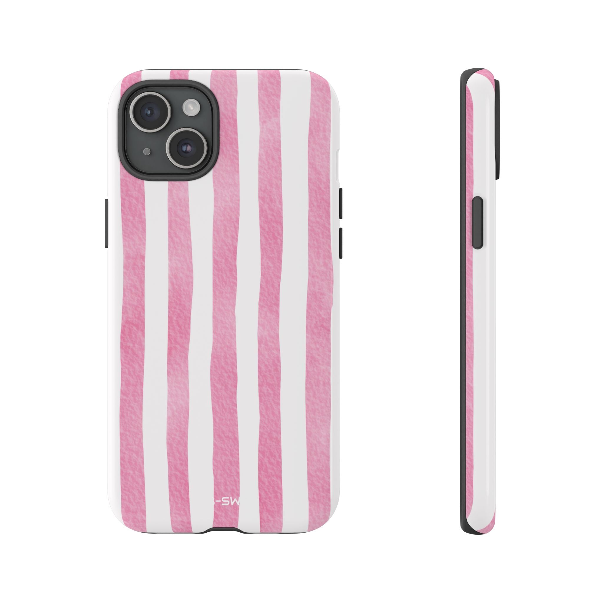 Pink Watercolor Stripes - iPhone Case