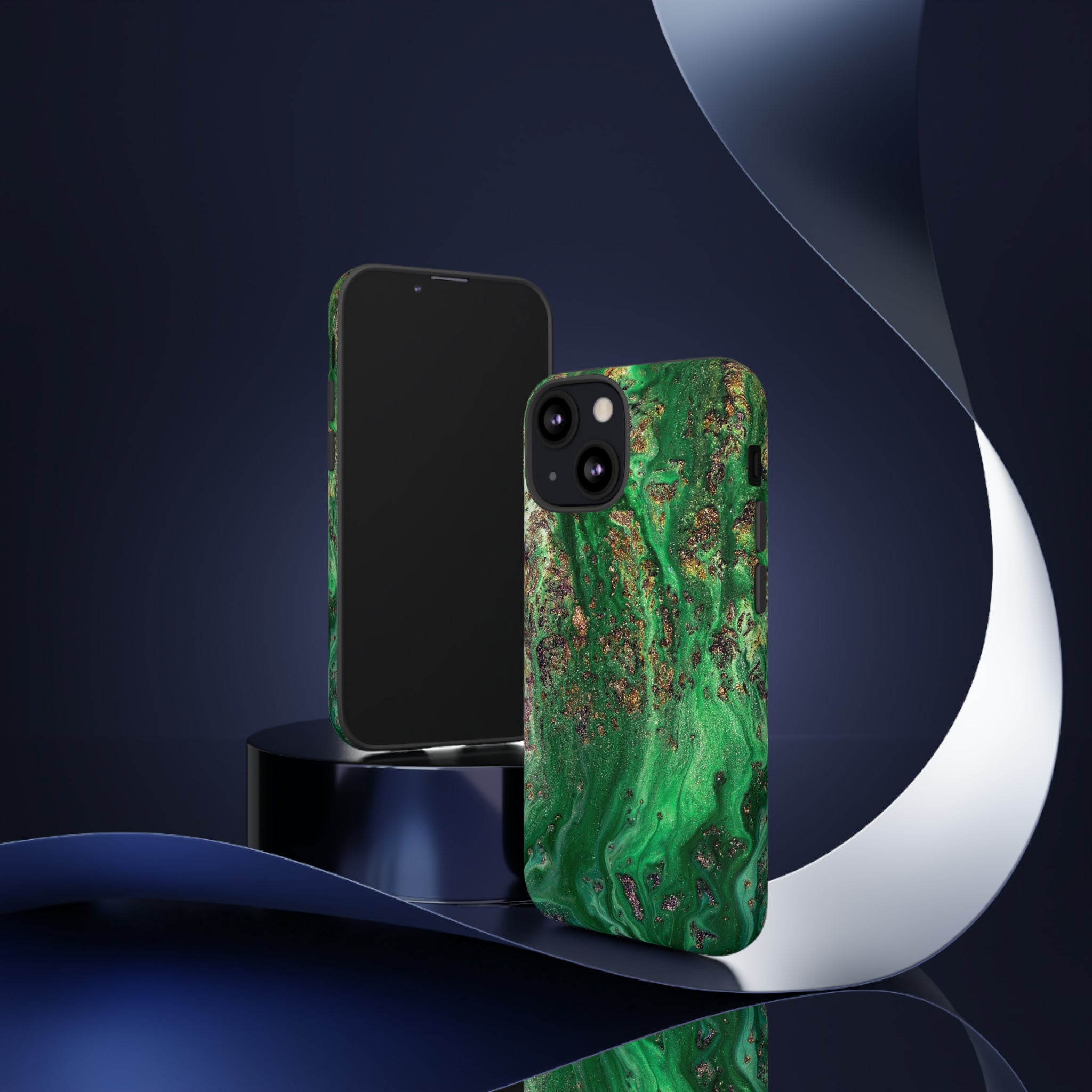 Green Sparkle Ink Art - Protective Phone Case