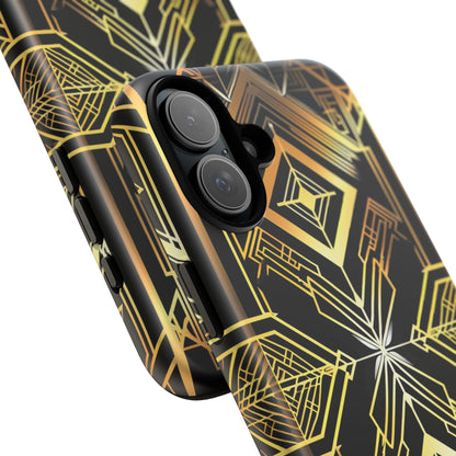 Golden Geometric Opulence iPhone 16 - Tough Phone Case