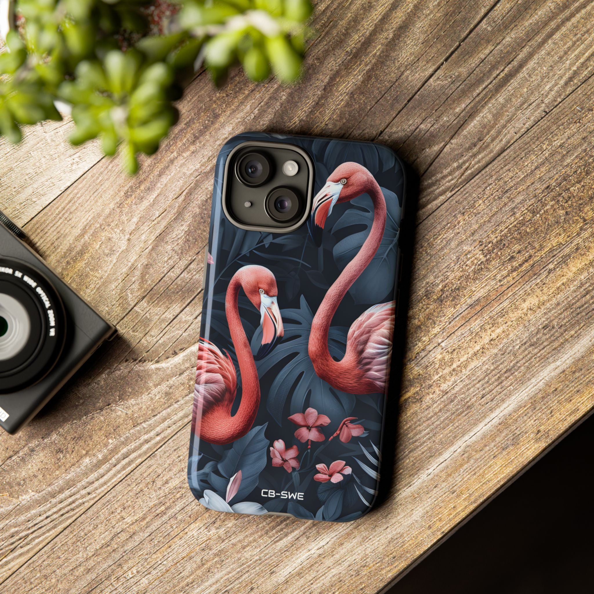 Flamingos Embrace Nature - iPhone Case