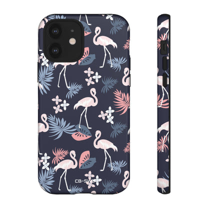 Flamingos Dance Playfully - iPhone Case