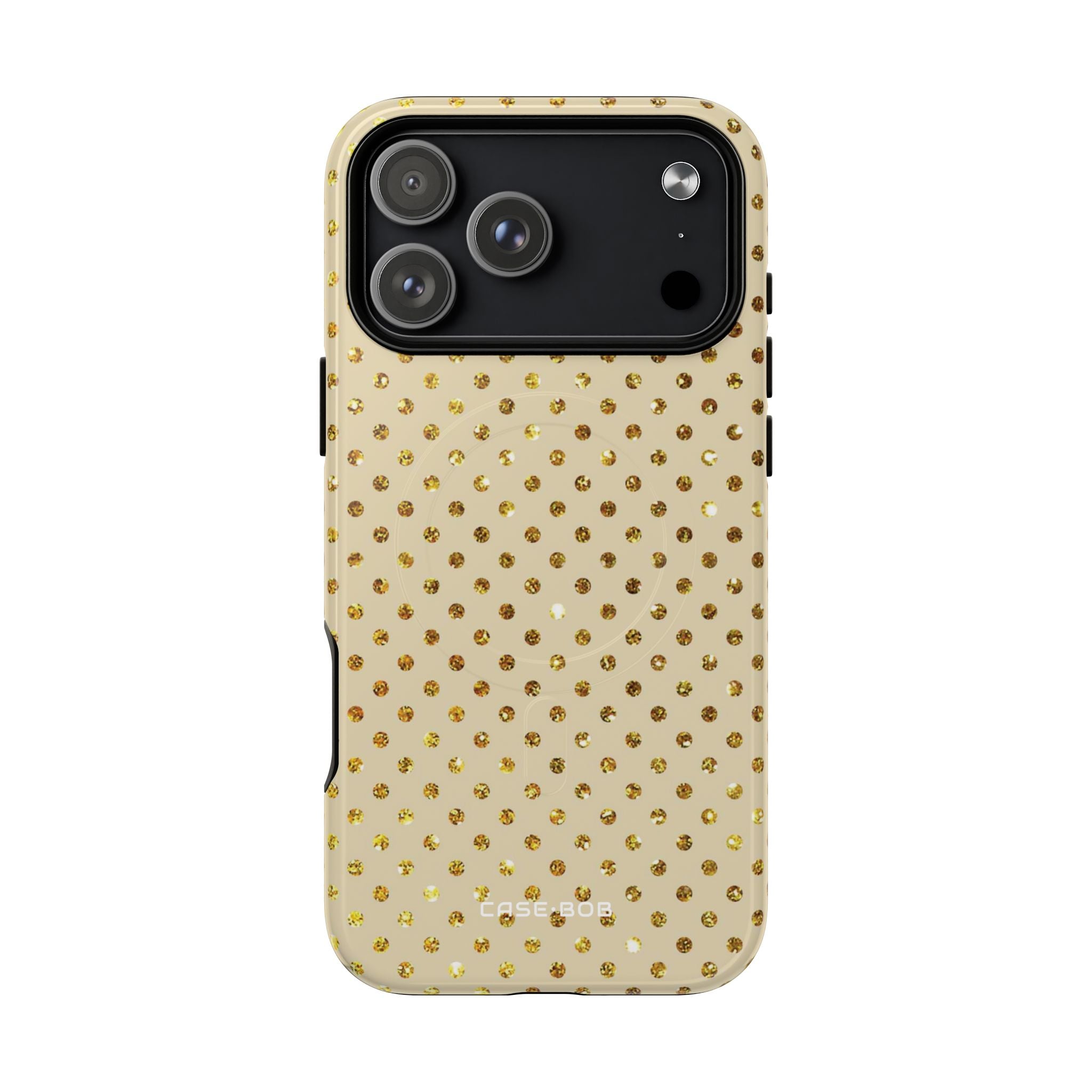 Gold Sparkle Grid iPhone 17 Pro Max Case - Tough+