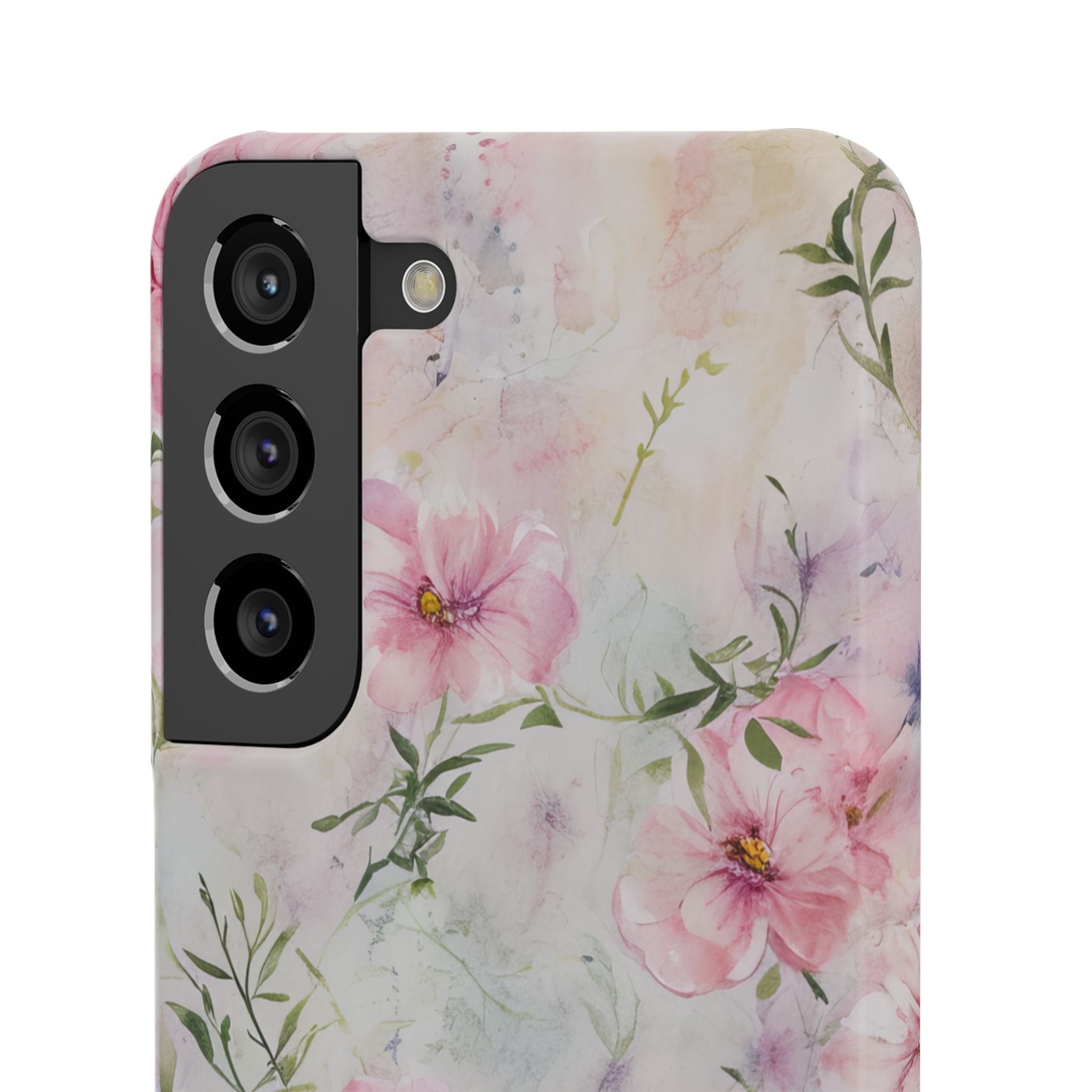 Pink Floral Watercolor Decor - Slim Samsung S22 Phone Case