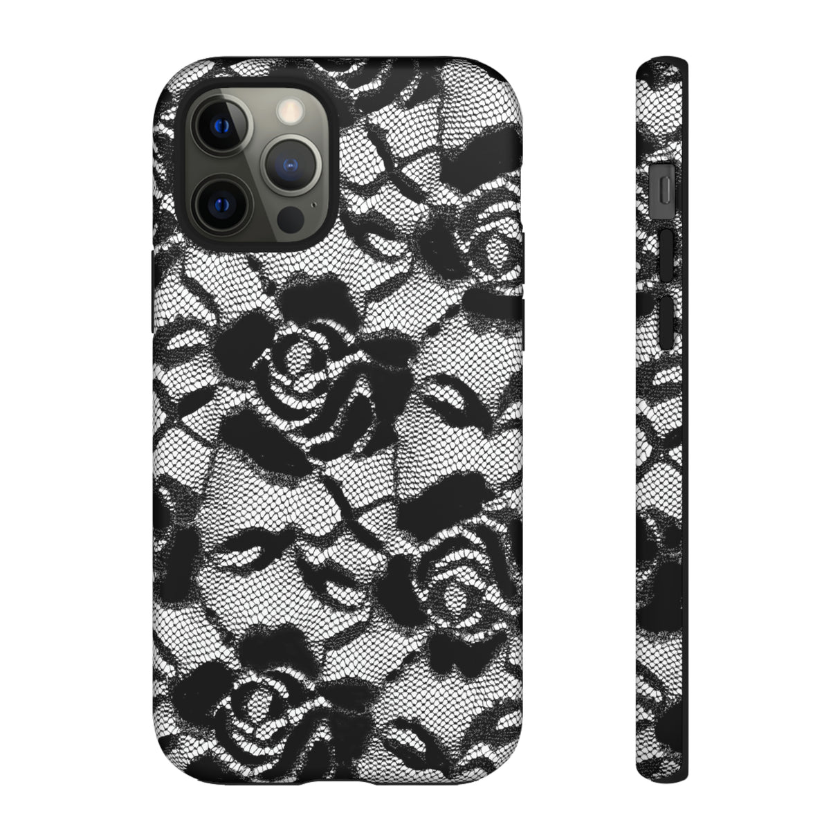 Black Rose Lace Gothic Flower - Protective Phone Case