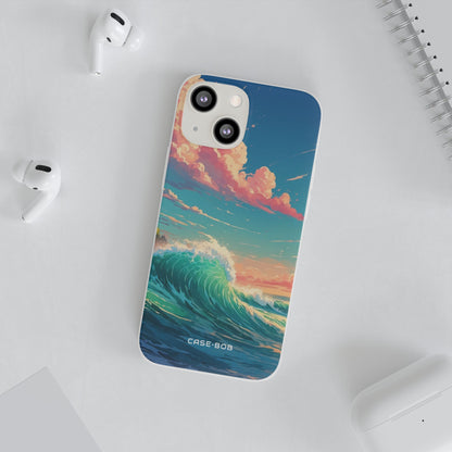 Turquoise Curl iPhone 13 mini Case - Soft