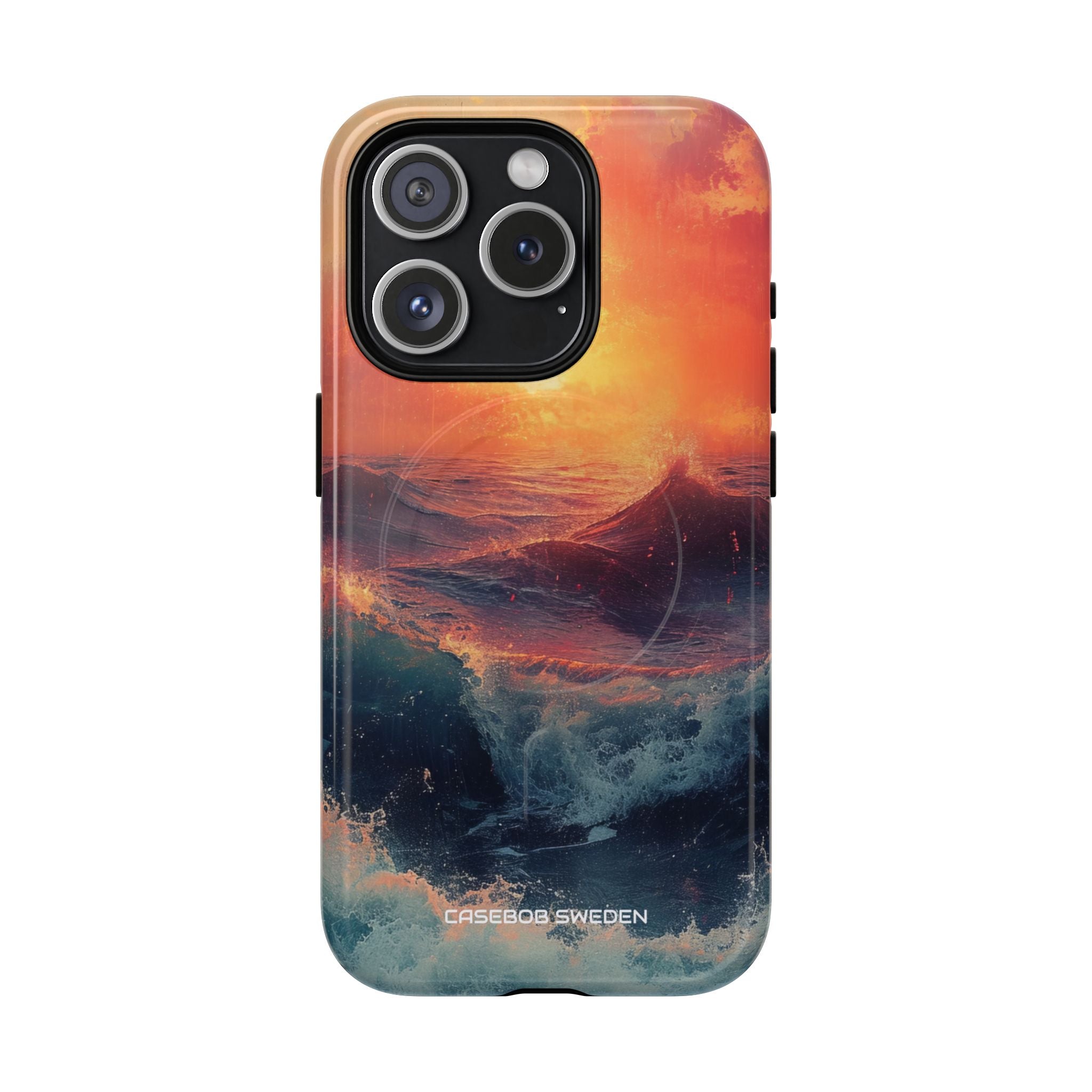 Ocean Sunset Waves - Tough + MagSafe® iPhone 15 Phone Case