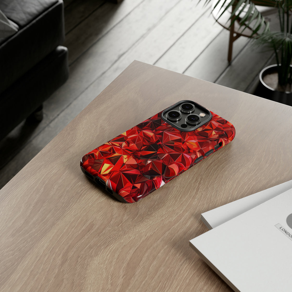 Geometric Red Fusion - Protective Phone Case