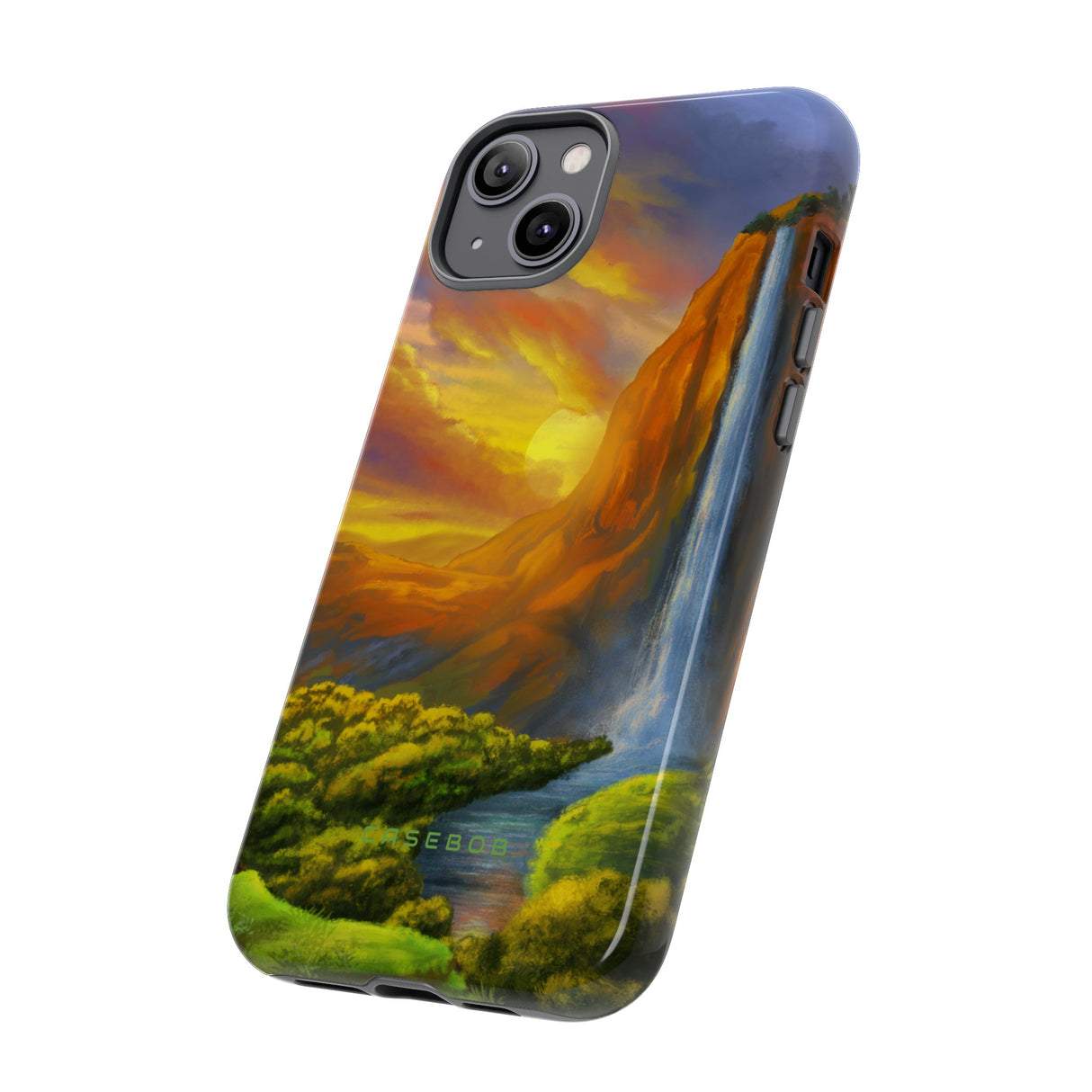 Fantasy Landscape with Waterfall - Protective Phone Case